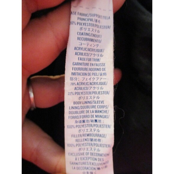 Old Navy Womens Sz S Faux Fur Collar Quilted Puffer Jacket Black Winter Coat - Picture 6 of 7